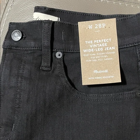 MADEWELL The Perfect Vintage wide-Leg Black Women's jeans - Picture 5 of 12